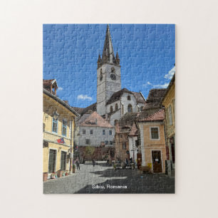 Attraktiv vy av Sibiu, Rumänien på en Pussel