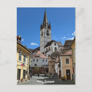 Attraktiv vy av Sibiu, Rumänien på en Vykort