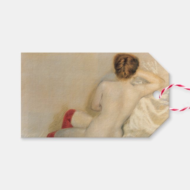 Attraktiva kvinnor med röda lager presentetikett (Framsidan (Horizontal))