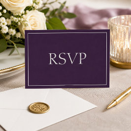 Attraktivt Plommon och Silver Svar RSVP