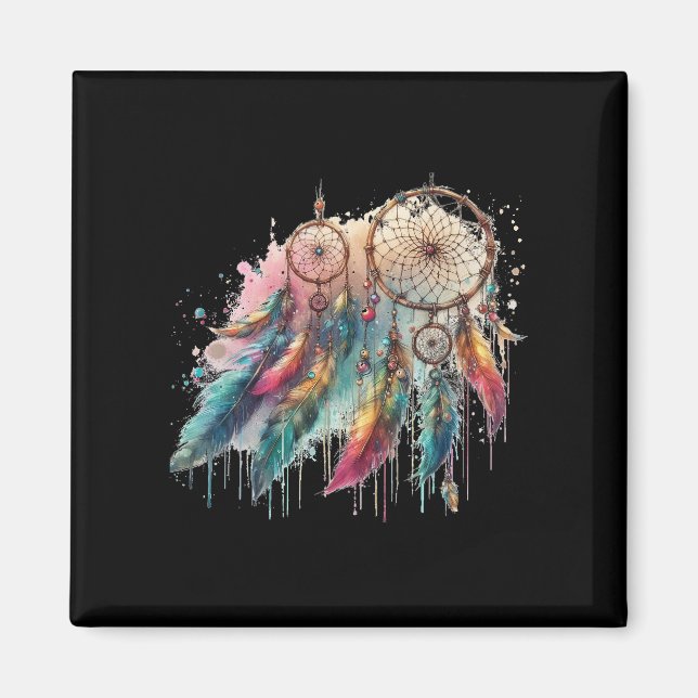 attrapes-rêves et plumes multicolores magnet (Framsidan)