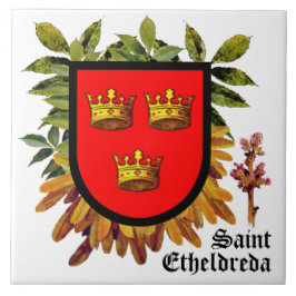 Attribut för St Etheldreda (Audrey) på Ash - Kakelplatta