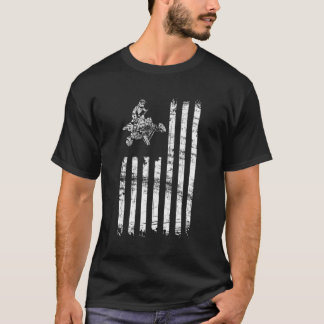 Atv American Flagga Four Wheeler Quad Bike T Shirt