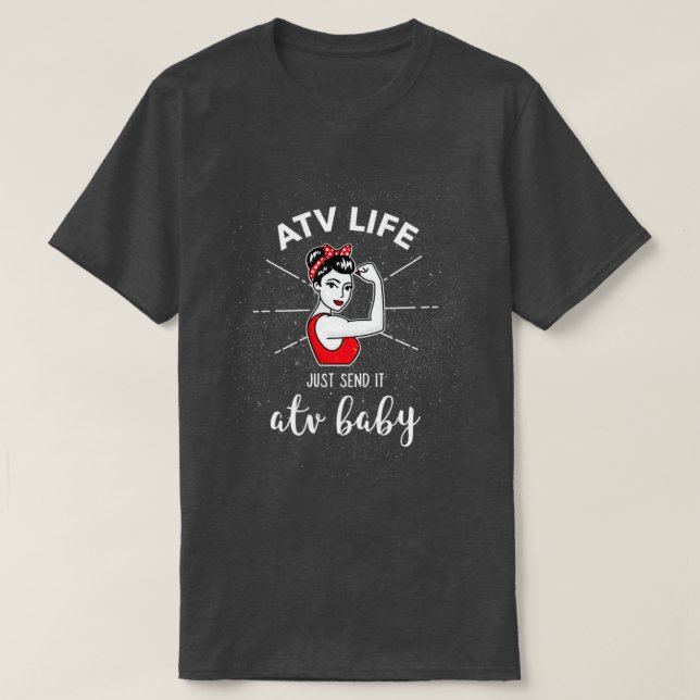 ATV Baby ATV Life skickar bara 4-hjulande fyrhjuli T Shirt (Design framsida)