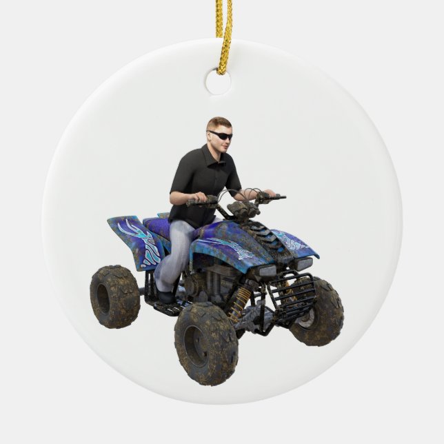 ATV Blue Lera Rider Ceramic Ornament (Framsidan)
