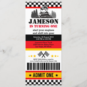 ATV Dirt Quad BikeTicket-Födelsedagsfest Inbjudningar