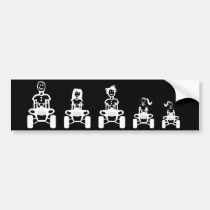 ATV-familjstick figur Bildekal