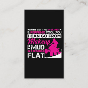 ATV Girl Makeup Offroad fordon Quad Bike Driver Visitkort