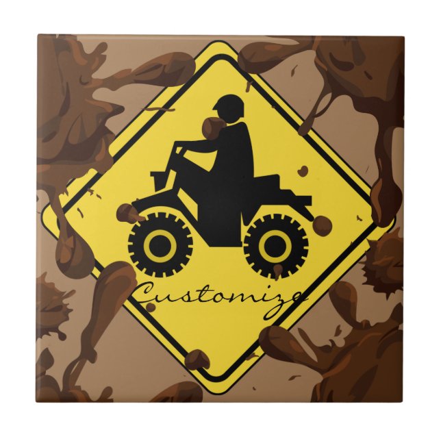 ATV Mudding Sign Thunder_Cove Kakelplatta (Framsidan)