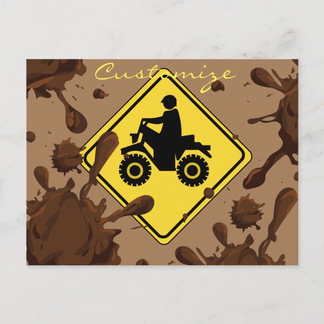 ATV Mudding Sign Thunder_Cove Vykort (Framsida)