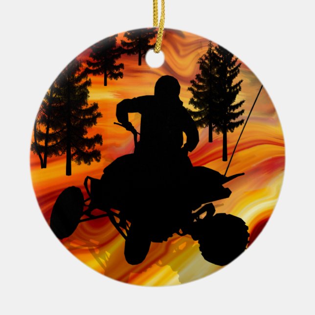 ATV på vägen från helvete Julgransprydnad Keramik (Framsidan)