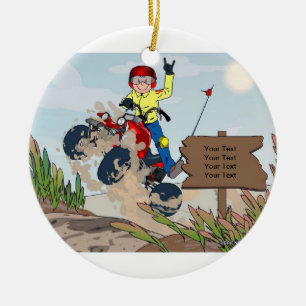 ATV Rider - Male Julgransprydnad Keramik