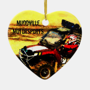 ATV-ryttare - all TerrainytterlighetMotorsports Julgransprydnad Keramik