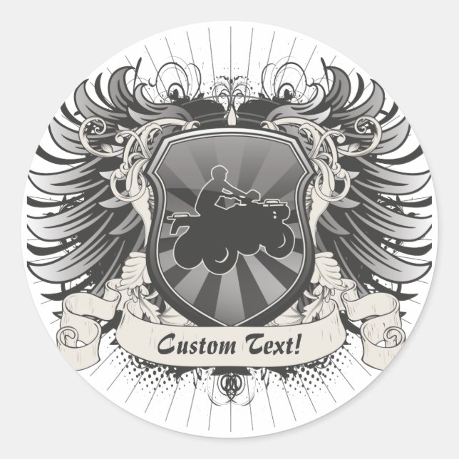ATV-Vapensköld Runt Klistermärke (Framsida)