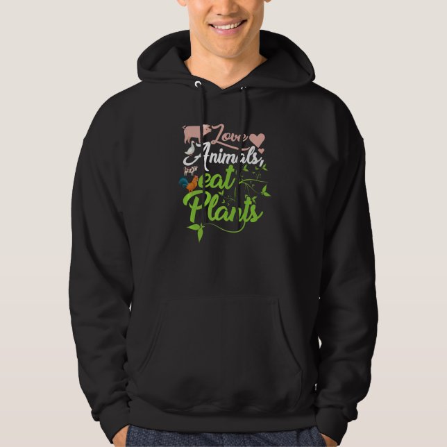 Ätväxter för djur i kärlek hoodie (Framsida)