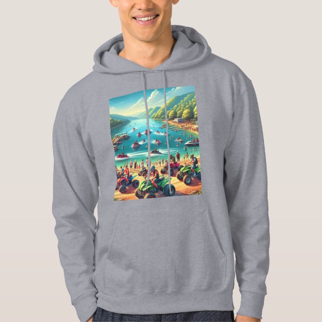 ATVs &Jetski & Wave Runners & Seadoos on Beach Hoodie (Framsida)