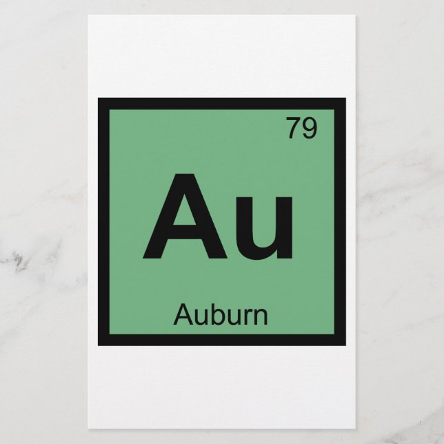 Au - Auburn Maine Kemi Periodiska Systemet Symbol (Framsida)