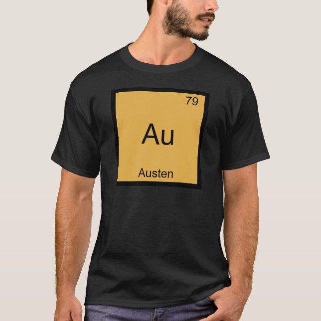 Au - Austen Rolig T-Shirt med Kemiskt Element Symb (Framsida)