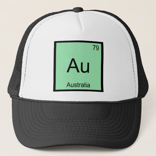Au - Australien Kemiskt Elementsymbol Aussie Tee Keps (Framsida)