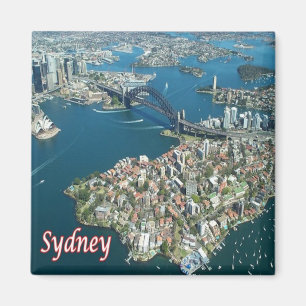 AU - Australien - Sydney - Harbor Bridge från luft Magnet