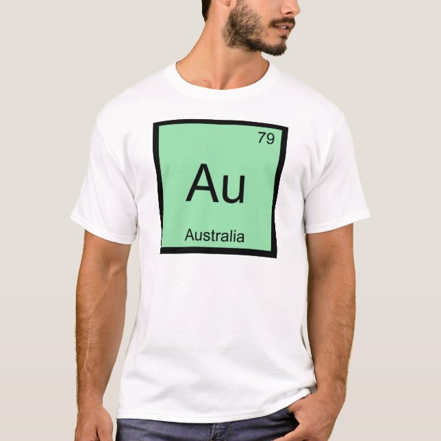 Au - Australiens kemi Inslag Symbol Aussie Tee (Framsida)