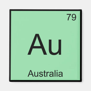 Au - Australiens kemi-Inslag-symbol Aussie Tee Magnet