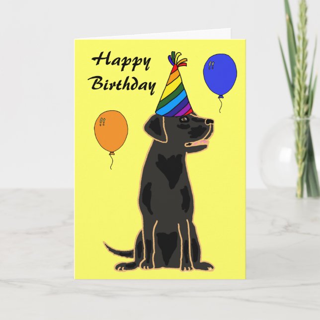 AU - Black Labrador Birthday Card Kort (Framsida)