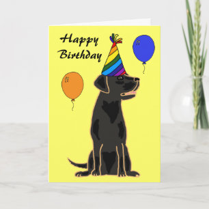AU - Black Labrador Birthday Card Kort