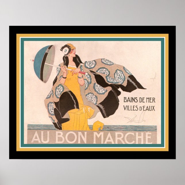 "Au Bon Marche" 1923 Art Deco Poster (Framsidan)