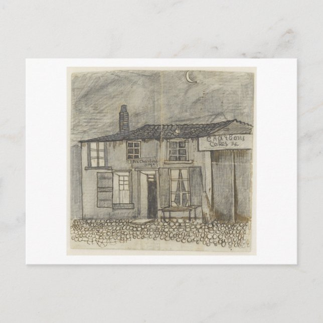 Au Charbonnage Café, Vincent van Gogh Vykort (Framsida)