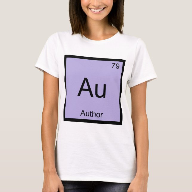 Au - Författare Kemiskt Element Symbol Bok T-Shirt (Framsida)