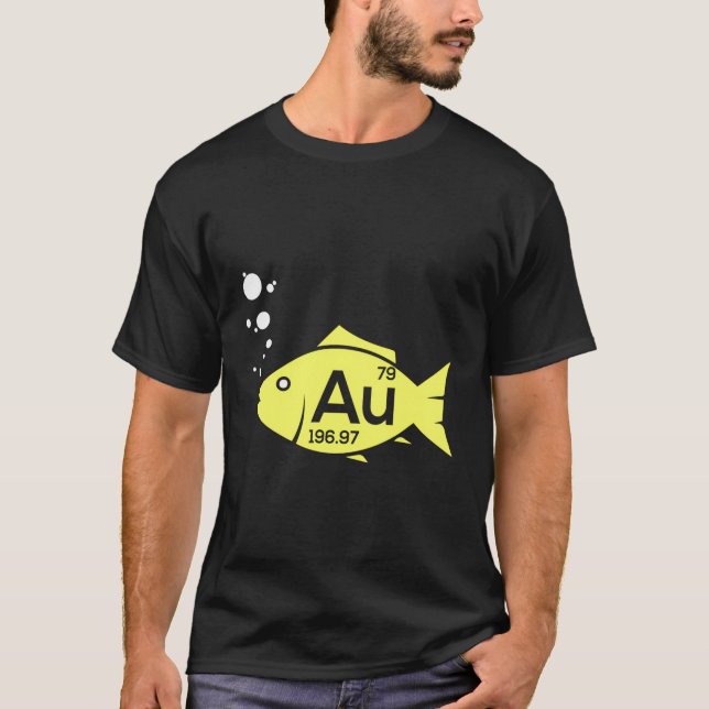 Au Goldfish Guld Metall Chemistry Pun Gift T Shirt (Framsida)