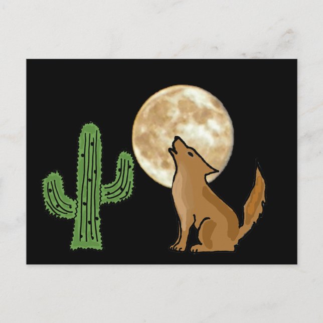 AU- Howling Coyote Postcard Vykort (Framsida)