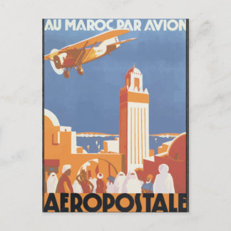 Au Maroc Par Avion Aeropostale, Vintage Vykort