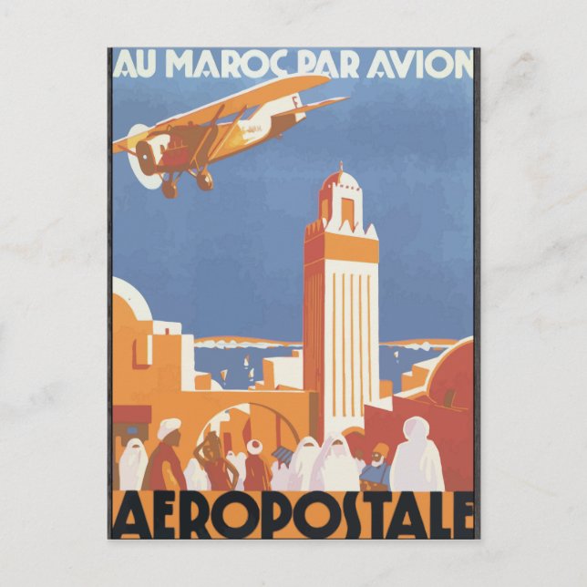 Au Maroc Par Avion Aeropostale, Vintage Vykort (Framsida)
