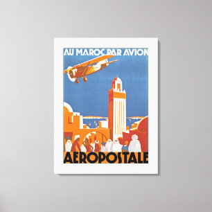 Au Maroc Par Avion - m Canvastryck