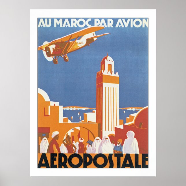 Au Maroc Par Avion Poster (Framsidan)