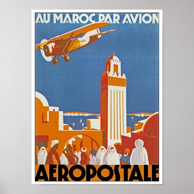 Au Maroc Par Avion Poster (Framsidan)