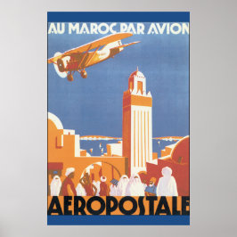 Au Maroc Par Avion Vintage resor Poster