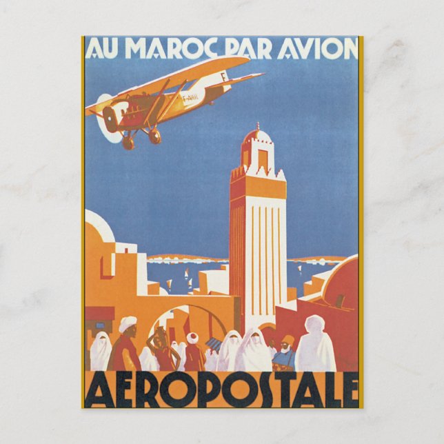 Au Maroc Par Avion Vykort (Framsida)