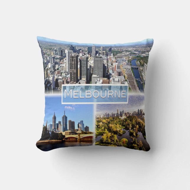 AU Melbourne - Downtown and Yarra River - Skyline Kudde (Framsida)