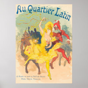 Au Quartier Latin "to Latin Quarter" Poster