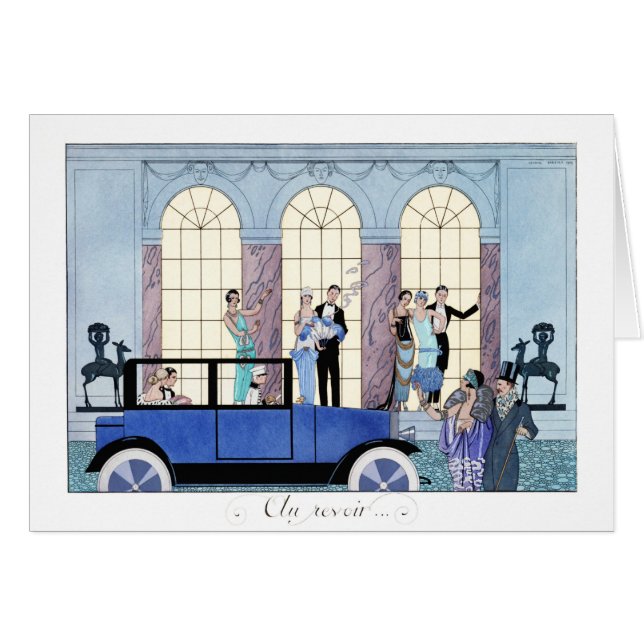 Au Revoir ( Adjö) Hälsningskort (Framsidan Horizontal)