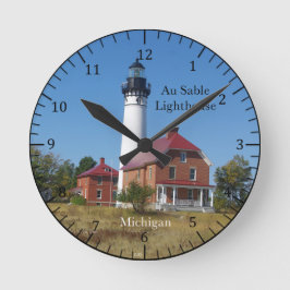 Au Sable Lighthouse-klocka Rund Klocka