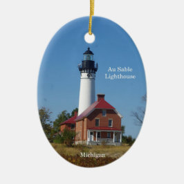 Au Sable Lighthouse Oval oranament Julgransprydnad Keramik