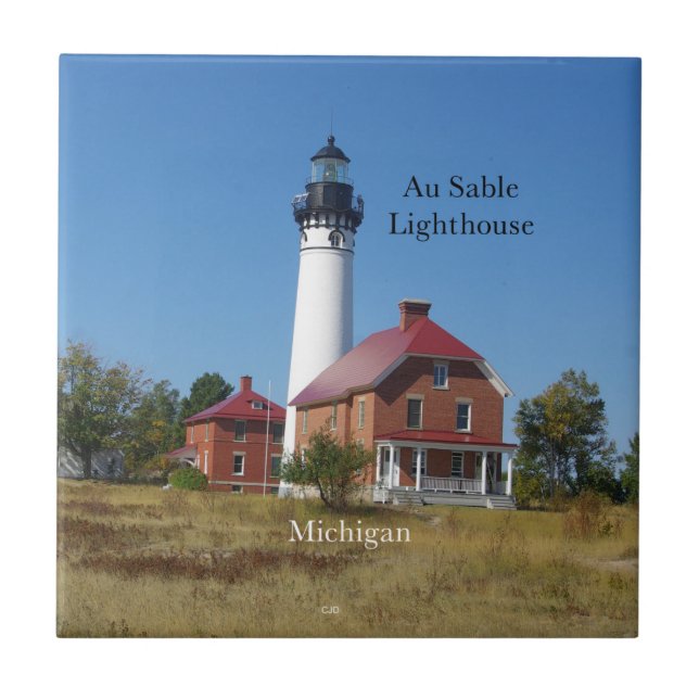 Au Sable Lighthouse-platta Kakelplatta (Framsidan)