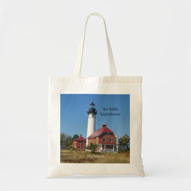 Au Sable Lighthouse tote bag Tygkasse (Framsidan)