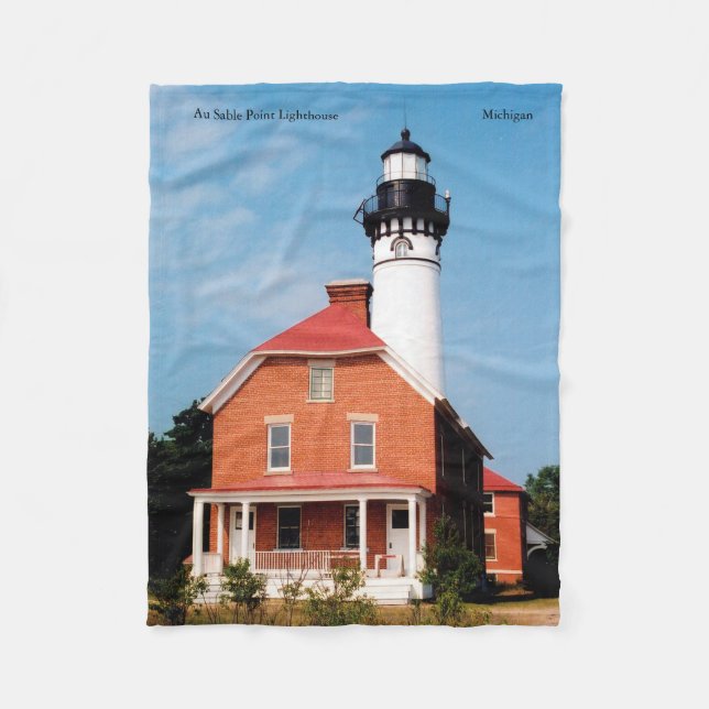 Au Sable Point Lighthouse Fleecefilt (Framsidan)