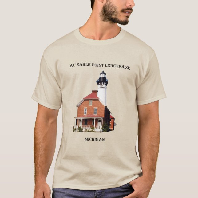 Au Sable Point Lighthouse-skjortljus T Shirt (Framsida)