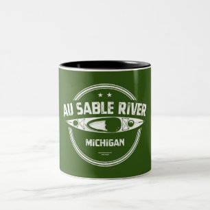 Au Sable River Michigan Kayaking Två-Tonad Mugg